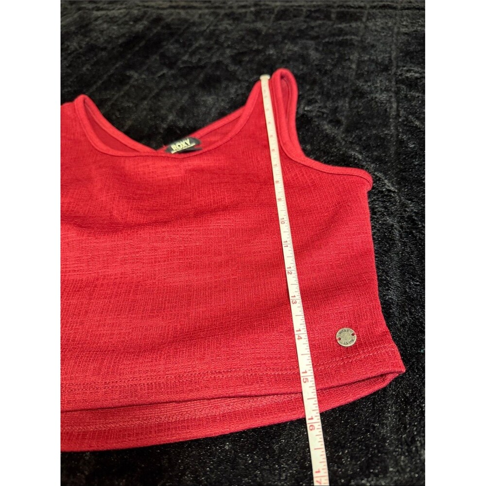 Roxy Good Keepsake Red Burgundy Scoop Neck Crossback Crop Tank Top Large - Picture 3 of 8